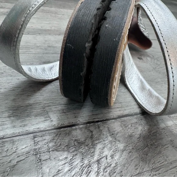 Glitter Sandals Flat Avarca Menorquina Shoe Sequins Leather Strap 39 8.5 - Picture 4 of 11